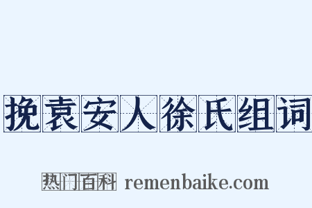 挽袁安人徐氏组词是什么意思的图片